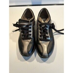 $5 S&H Ladies Golfstream E5000 Leather Spikeless Golf Shoes Gold Black Sz 5.5